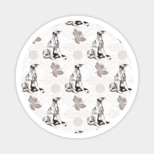 Sitting dog pattern in gray tones Magnet